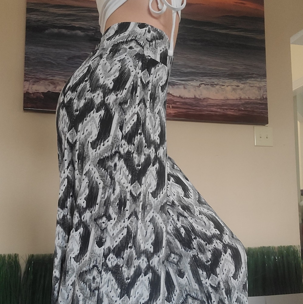 Palazzo pants open leg high waisted - Picture 6 of 6